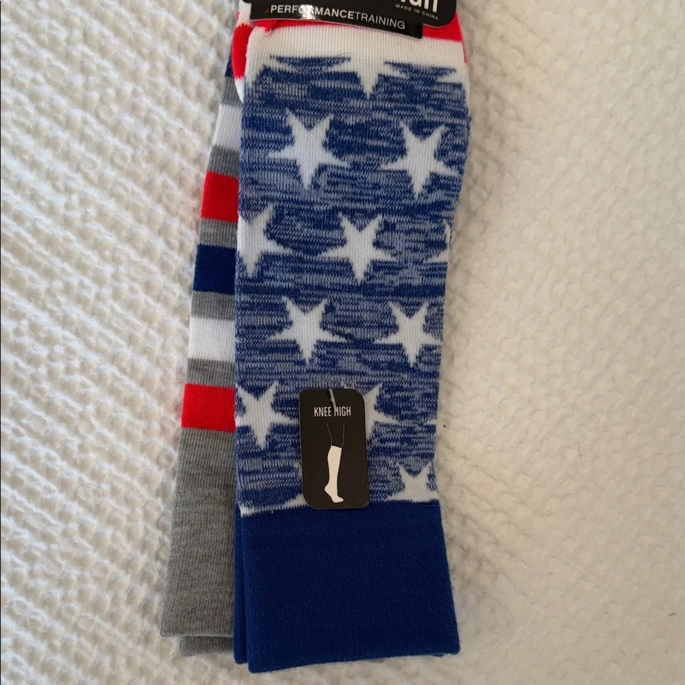 Reebok Red, White, Blue Knee High Socks NWT